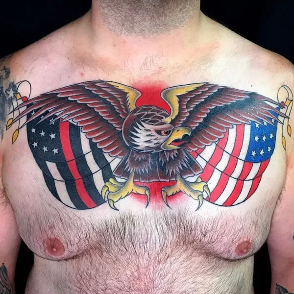 Patriotic Chest Tattoo 1