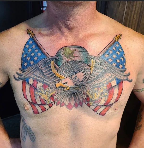 Patriotic Chest Tattoo 3