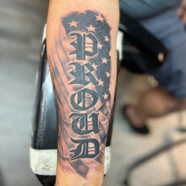 Patriotic Forearm Tattoo 1