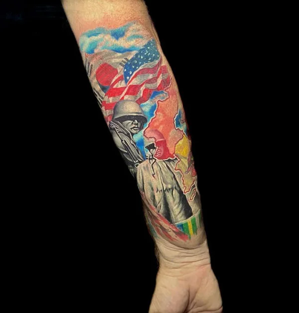 Patriotic Forearm Tattoo 2
