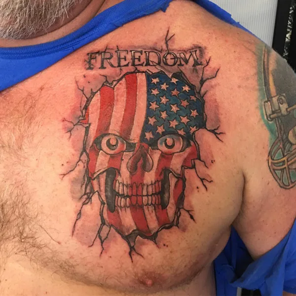 Patriotic Skull Tattoo 1
