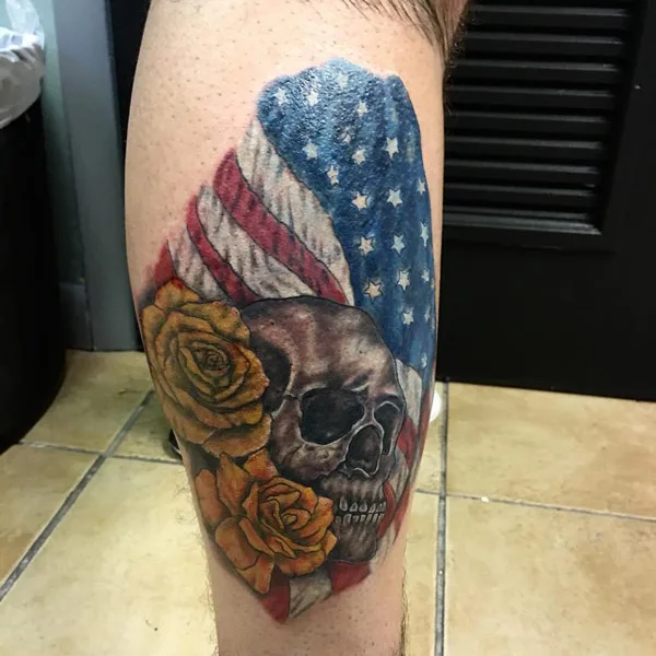 Patriotic Skull Tattoo 2