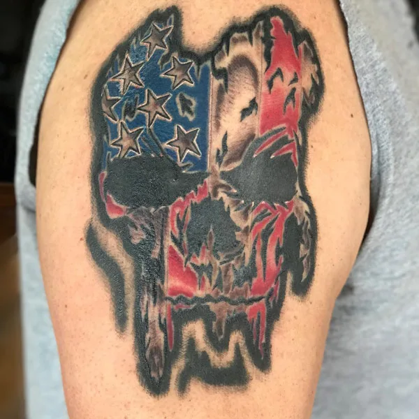 Patriotic Skull Tattoo 3