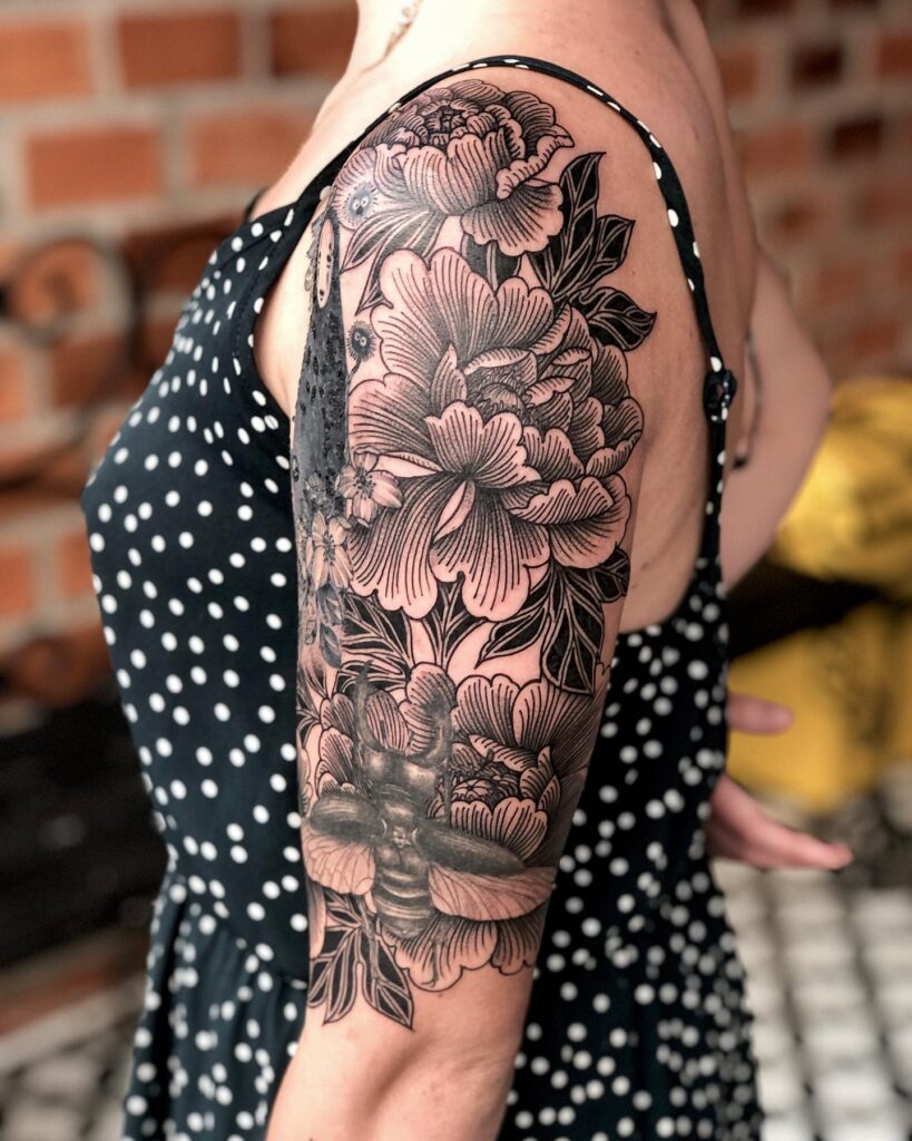 Peaceful Peony Tattoo Ideas for Women Half Sleeve Cultivating Tranquility and Inner Harmony