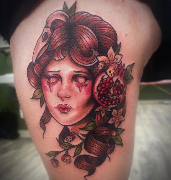 Persephone pomegranate tattoo
