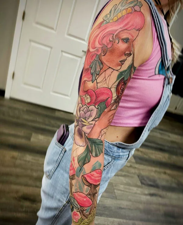 Persephone sleeve tattoo