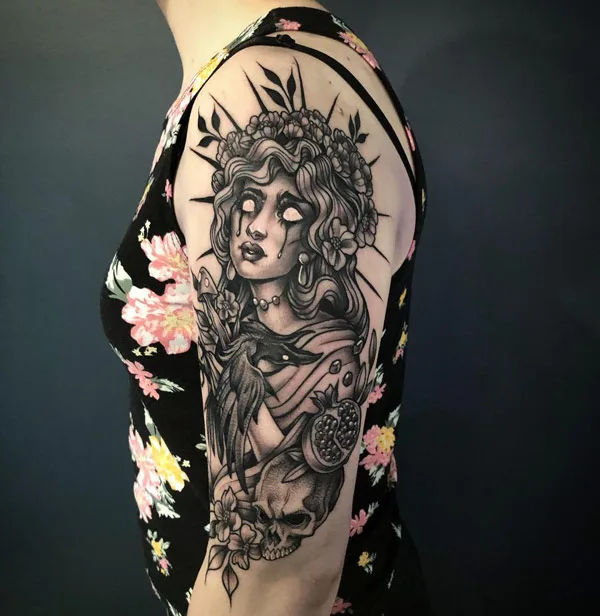 Persephone tattoo on arm