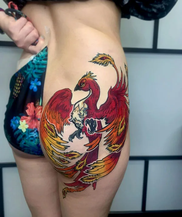 Phoenix butt tattoo