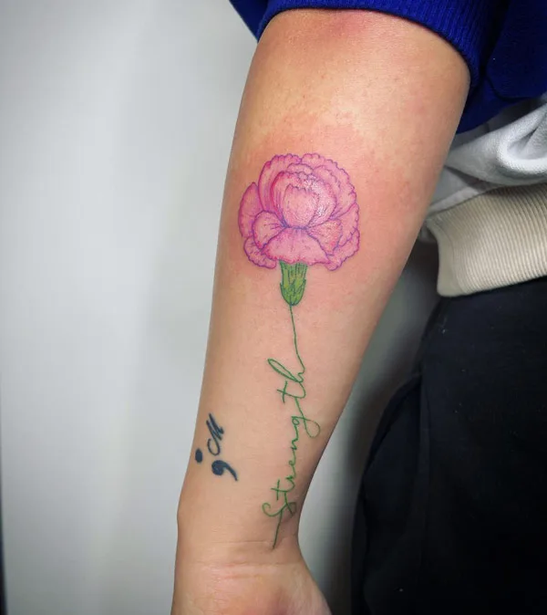 Pink Carnation Tattoo 1