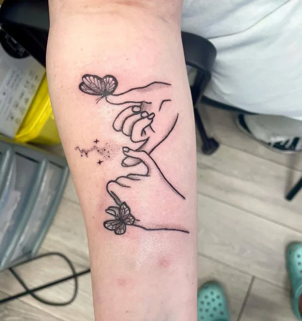 Pinky Promise Butterfly Tattoo 2