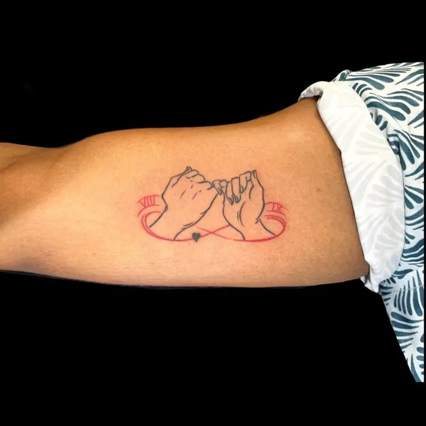 Pinky Promise Tattoo on Bicep