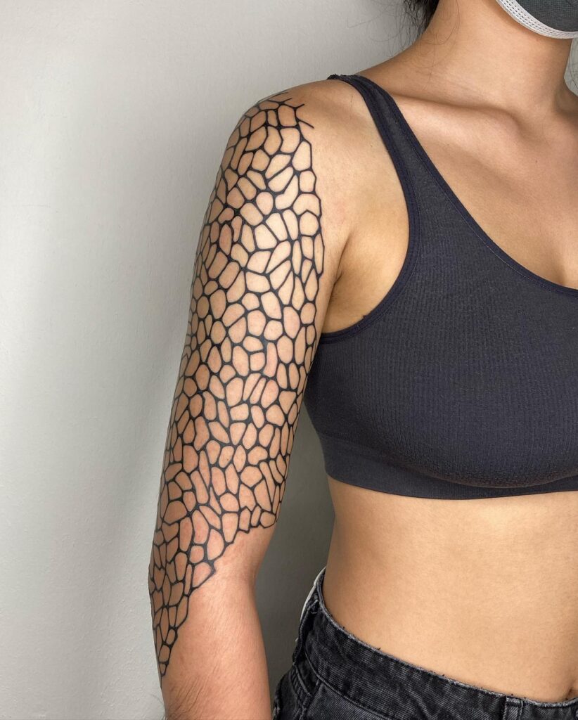 Plant Cell Half Sleeve Tattoo for Girls: Botanical and Intriguing Tattoo Concept