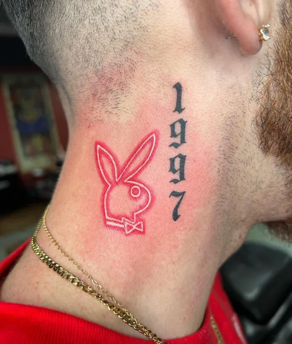 Playboy Bunny Neck Tattoo 1