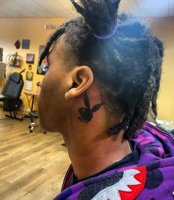 Playboy Bunny Tattoo Behind the Ear 1