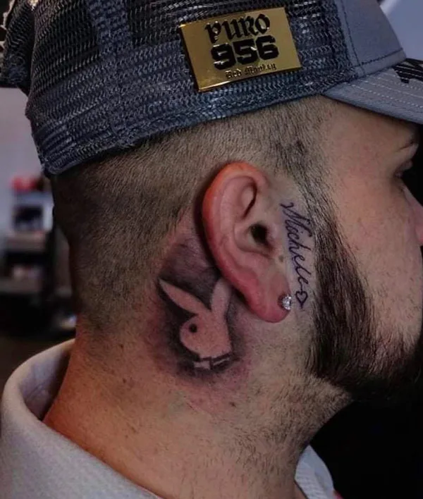 Playboy Bunny Tattoo Behind the Ear 2