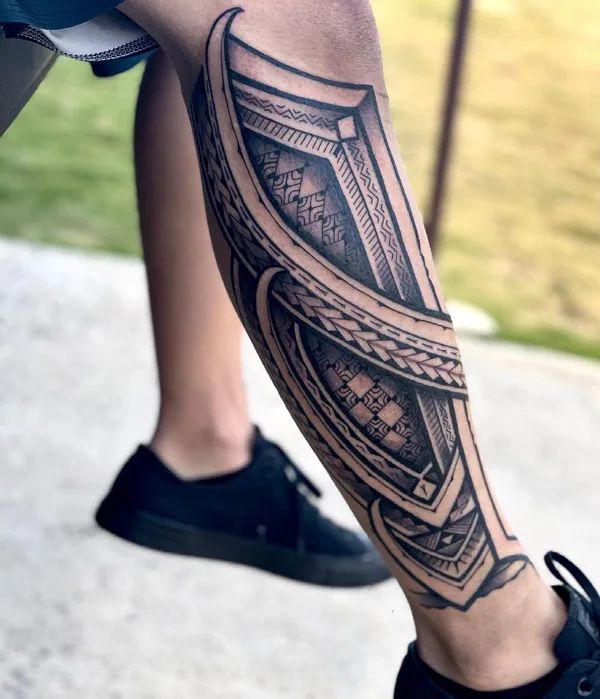 Polynesian Leg Tattoo 1