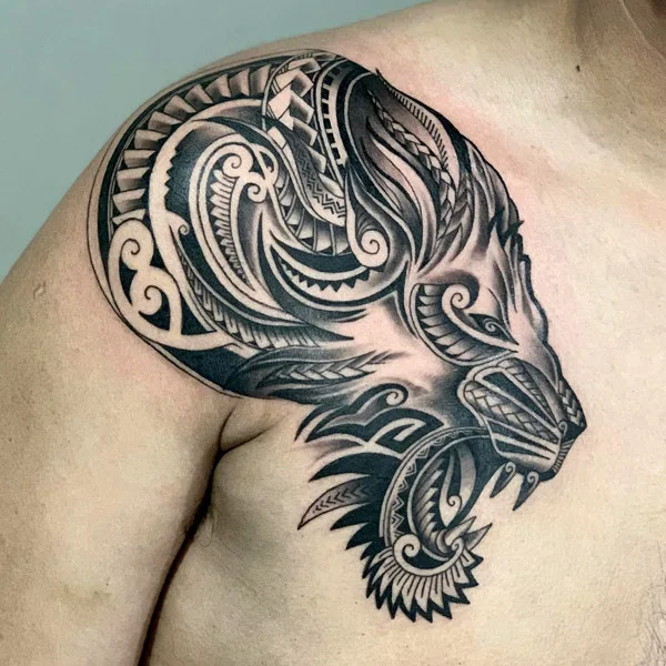 Polynesian Lion Tattoo