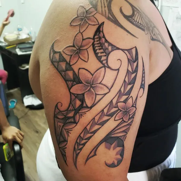 Polynesian Plumeria Tattoo 1