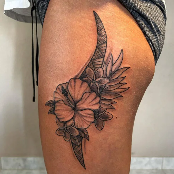 Polynesian Plumeria Tattoo 2
