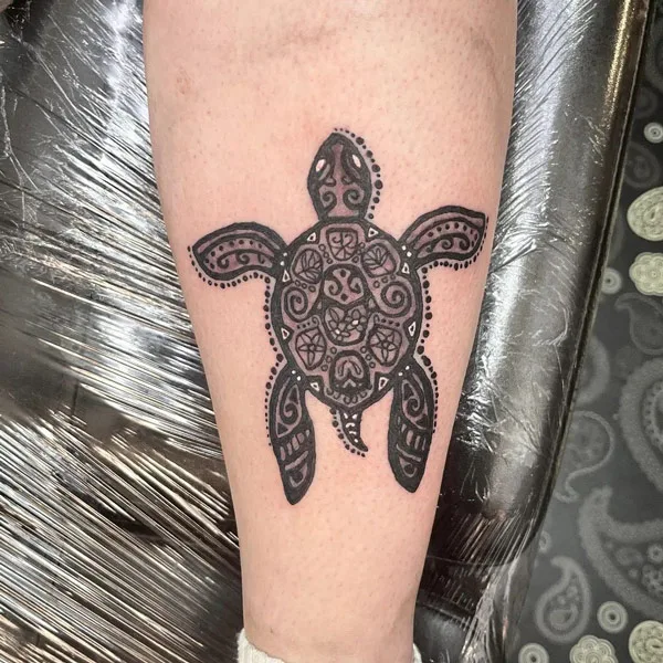 Polynesian Sea Turtle Tattoo 1