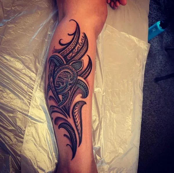 Polynesian Sea Turtle Tattoo 2