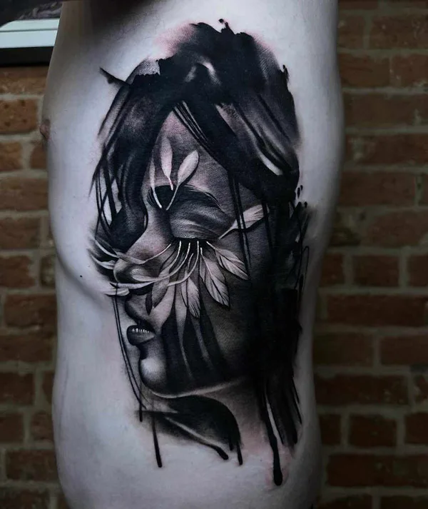Portrait Rib Tattoo