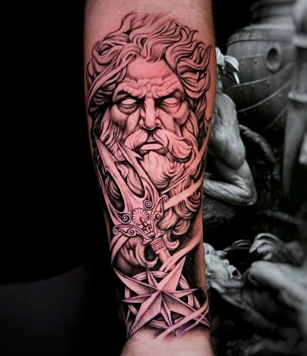 Poseidon Forearm Tattoo 2