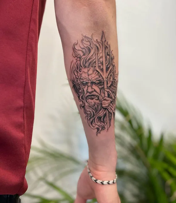Poseidon Forearm Tattoo 3