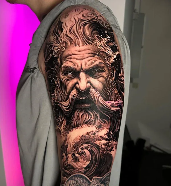 Poseidon Greek God Tattoo 2