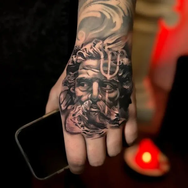 Poseidon Hand Tattoo 1