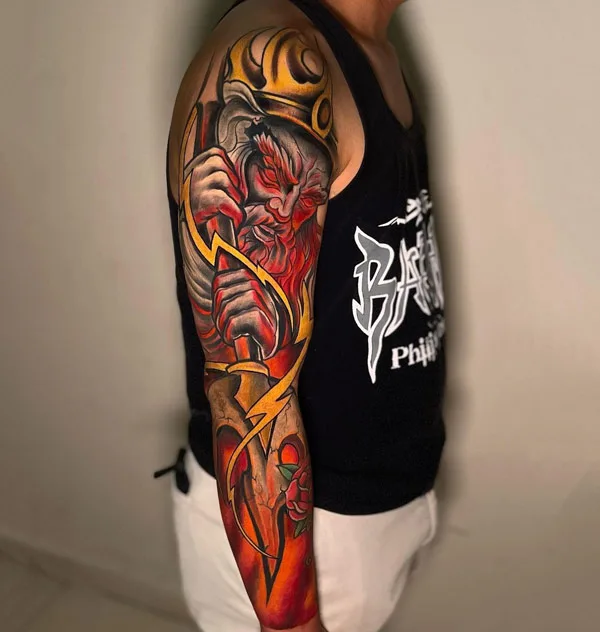 Poseidon Sleeve Tattoo 1