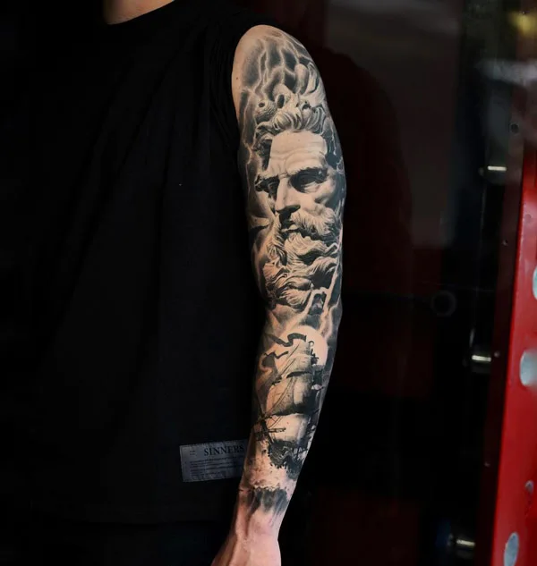 Poseidon Sleeve Tattoo 3