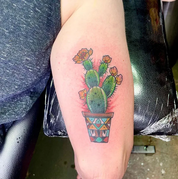Prickly Pear Cactus Tattoo 1