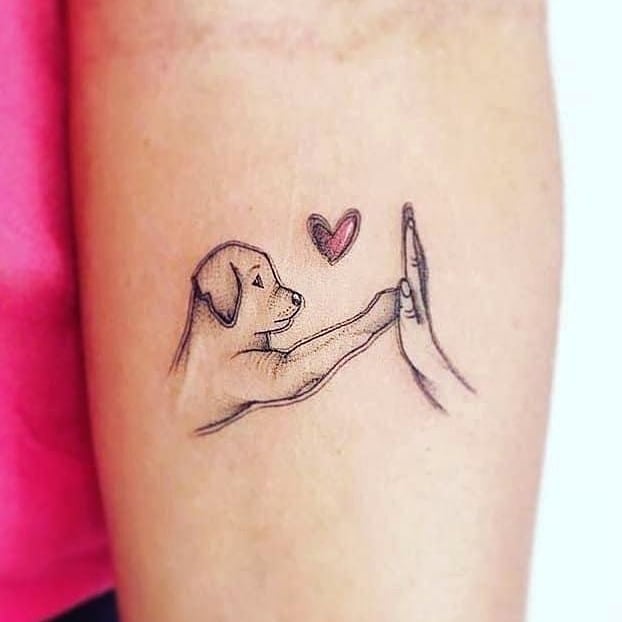 Puppy Love Simple Tattoo Designs for Girls on Hand