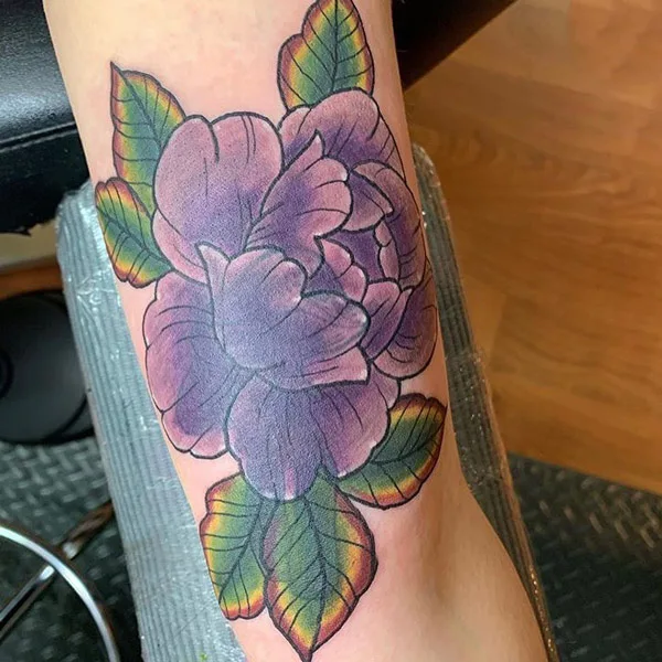 Purple Peony Tattoo 1