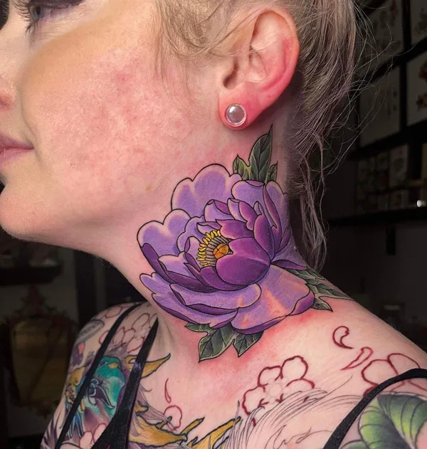 Purple Peony Tattoo 2