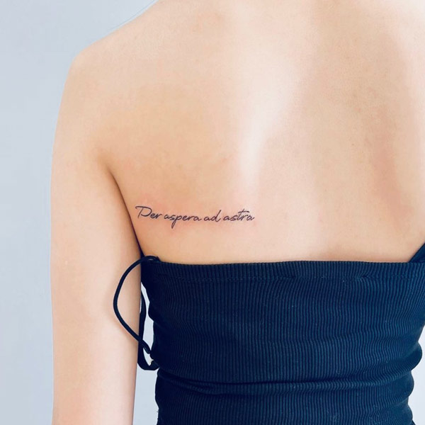 Quotes tattoo on back