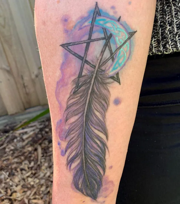 Raven Feather Tattoo