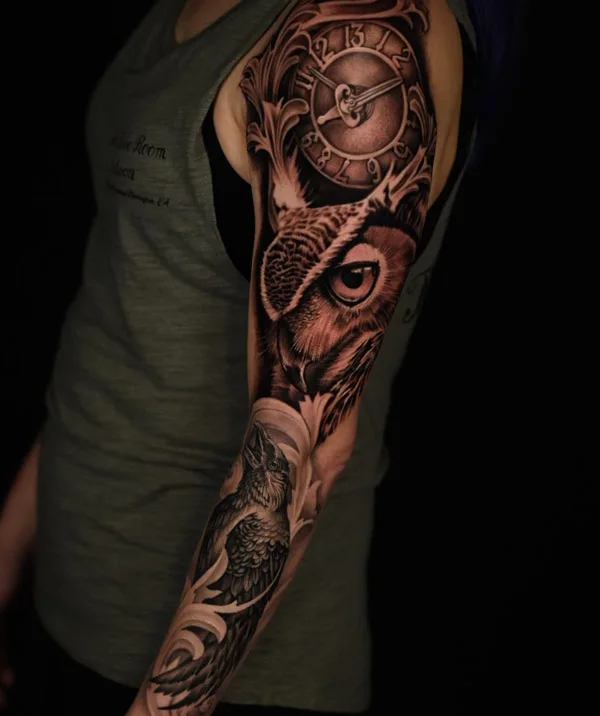 Raven Sleeve Tattoo
