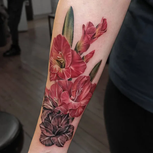 Realistic August Birth Flower Tattoo 2