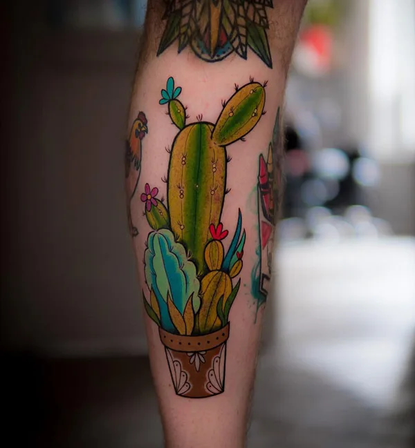 Realistic Cactus Tattoo