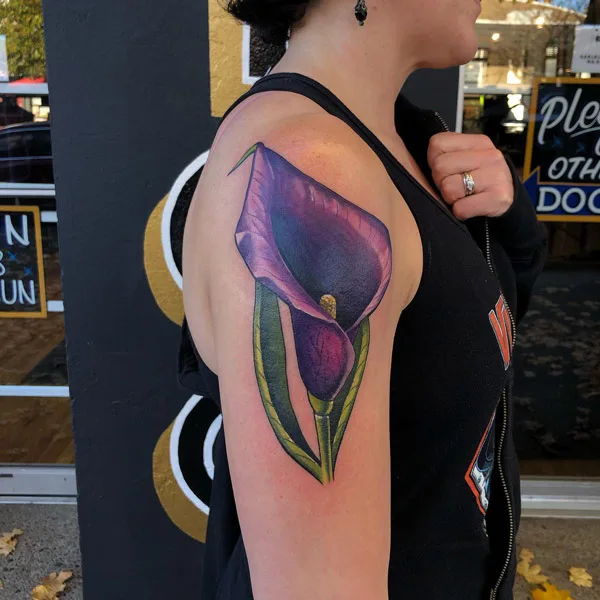 Realistic Calla Lily Tattoo 1