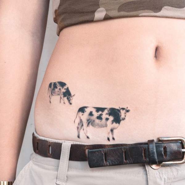Realistic Cow Tattoo 2