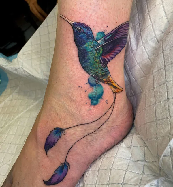 Realistic Hummingbird Tattoo 2