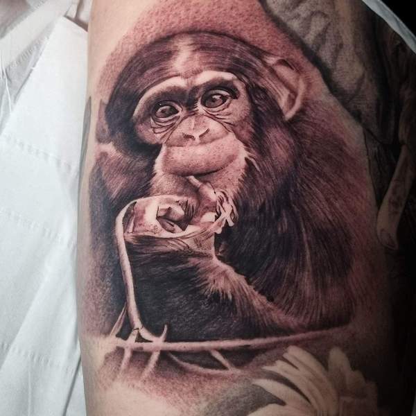 Realistic Monkey Tattoo 2