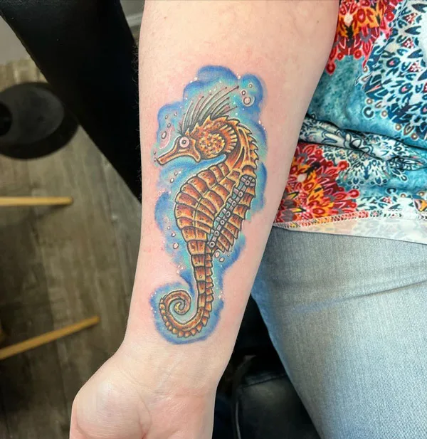 Realistic Seahorse Tattoo