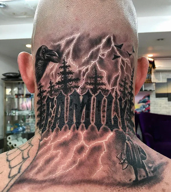 Realistic lightning bolt tattoo