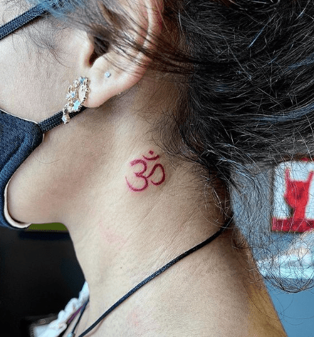 Religious Tattoo Designs on the Side of the Neck