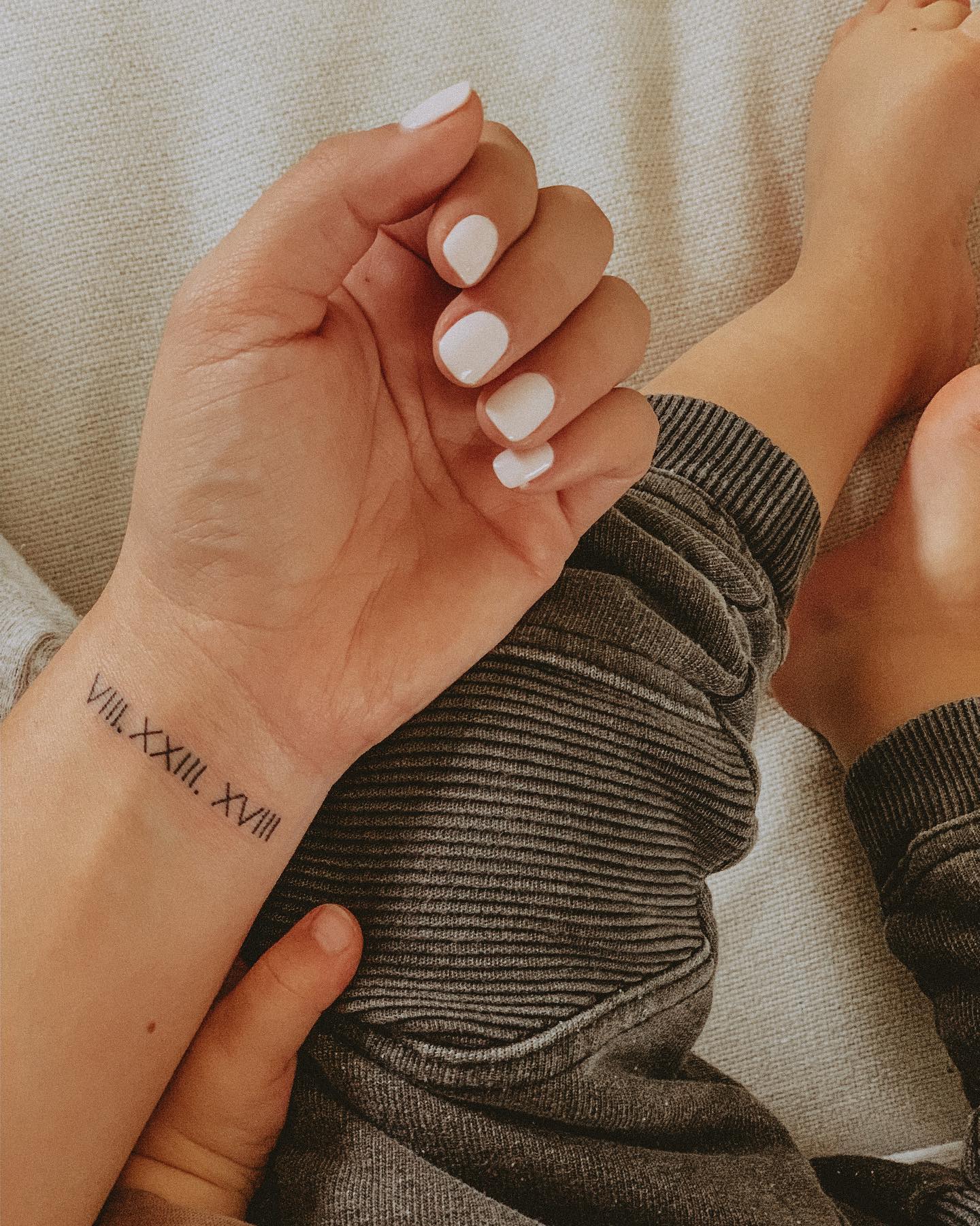 Roman Numeral Wrist Tattoo Elegant Minimalist Date Design for Special Memories