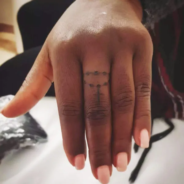 Rosary Finger Tattoo 2